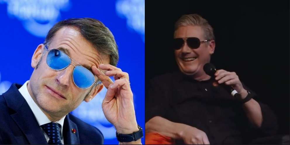 O Γάλλος πρόεδρος Εμανουέλ Μακρόν και ο Βρετανός πρωθυπουργός Κιρ Στάρμερ