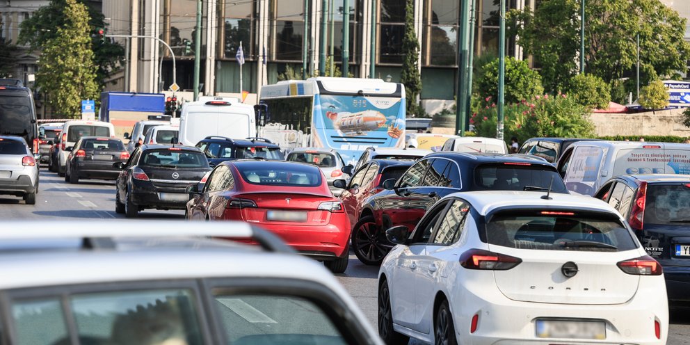 Μποτιλιάρισμα στο κέντρο της Αθήνας 