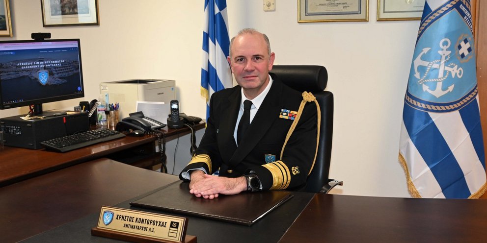 Ο αντιναύαρχος Χρήστος Κοντορουχάς - Φωτ: Λιμενικό Σώμα 