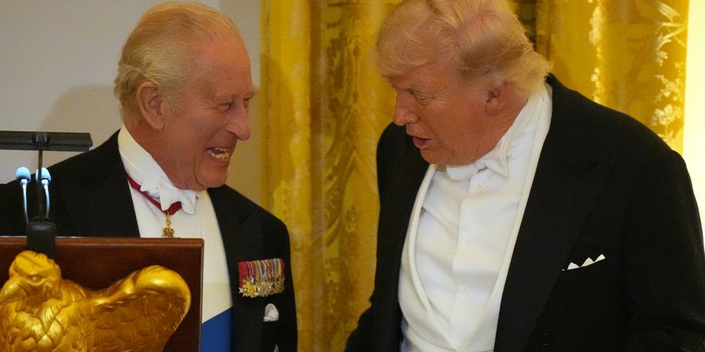 Ο βασιλιάς Κάρολος Γ' και ο πρόεδρος των ΗΠΑ, Ντόναλντ Τραμπ