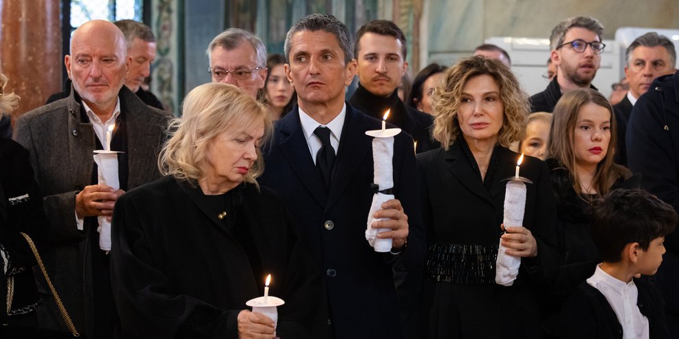 Ο Ραζβάν Λουτσέσκου στην κηδεία του πατέρα του