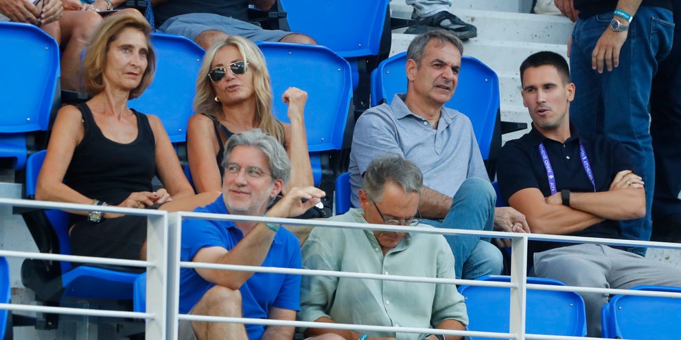 Κυριάκος Μητσοτάκης και Μαρέβα Γκραμπόφσκι παρακολούθησαν αγώνα της Μαρίας Σάκκαρη