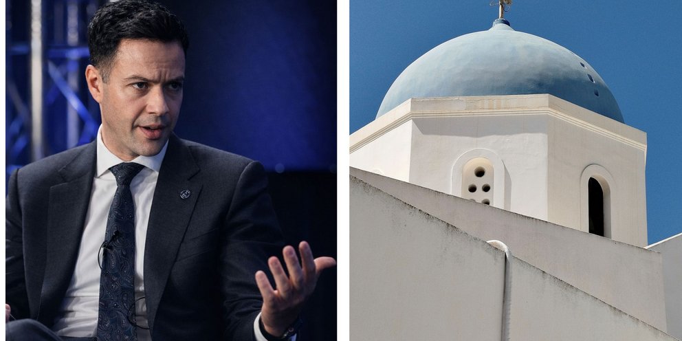 Ο Γιάννης Χατζής πρόεδρος της ΠΟΞ - Εκκλησία στο Μεγαλοχώρι Σαντορίνης / Φωτογραφία: ΠΟΞ, Λητώ Μησιακούλη