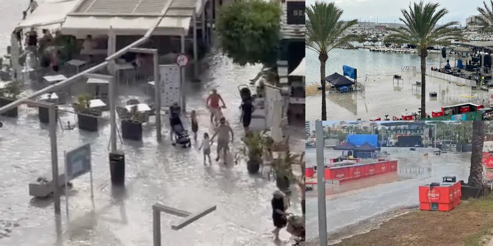 Παραλιακή ζώνη στην Ίμπιζα πλημμύρισε λόγω φουσκοθαλασσιάς 