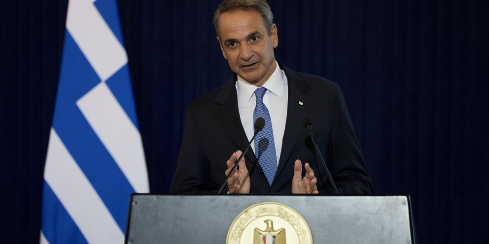 Ο πρωθυπουργός Κυριάκος Μητσοτάκης στο Ελ Αλαμέιν στην Αίγυπτο 