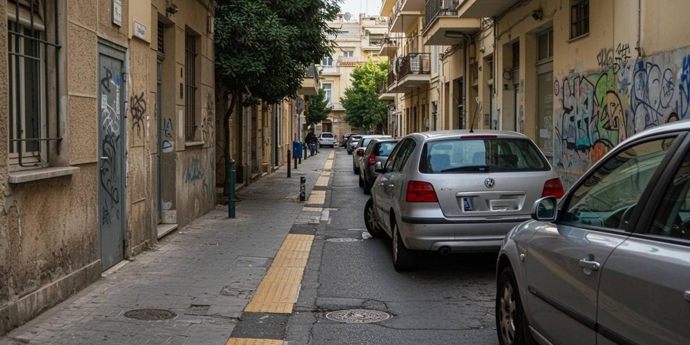 Παρκαρισμένα αυτοκίνητα στο κέντρο της Αθήνας 