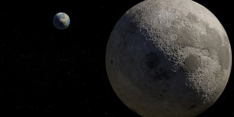 Γη και σελήνη στο διάστημα 