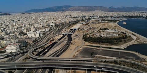 Πανοραμική φωτογραφία της νέας παραλιακής λεωφόρου Ποσειδώνος