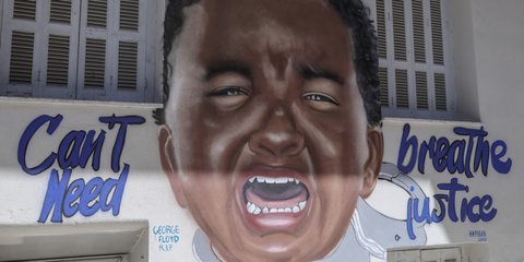 Γκράφιτι για τον Τζορτζ Φλόιντ στην Αθήνα