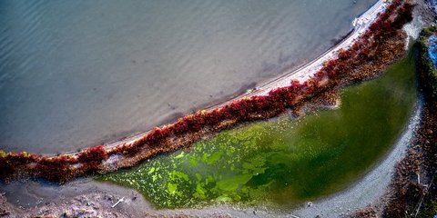 Κι όμως η αεροφωτογραφία είναι από τη λιμνοθάλασσα του Μεσολογγίου που μαγεύει-