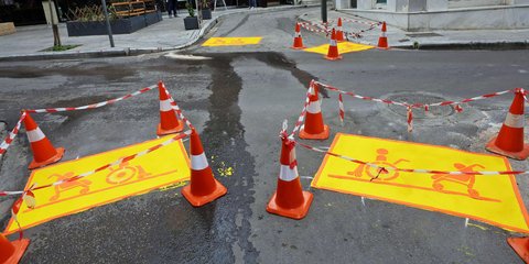 Νέες διαγραμμίσεις στους δρόμους της Αθήνας 