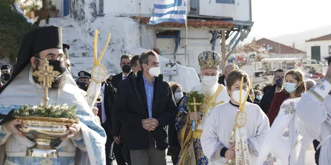 Κυριάκος Μητσοτάκης στον Άγιο Ευστράτιο