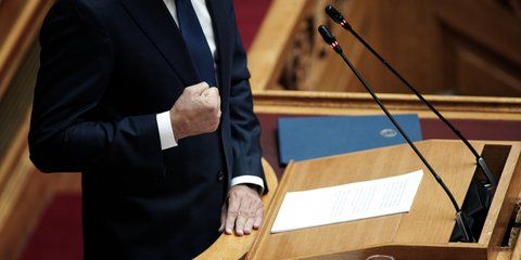 Λεπτομέρεια από τις προγραμματικές κατά την ομιλία του πρωθυπουργού Κυριάκου Μητσοτάκη