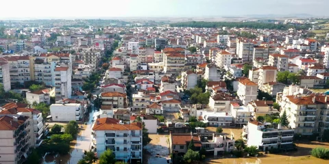 Λάρισα πανοραμική πόλη αεροφωτογραφία