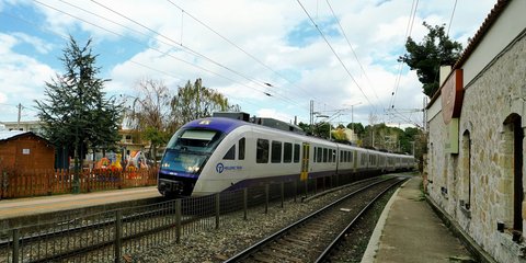 Τρένο στον σταθμό της Χαλκίδας