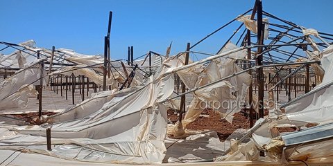 Κατεστραμμένα θερμοκήπια Χανιά