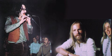 Ο σκηνοθέτης του φιλμ Γούντστοκ, Μάικλ Γουάντλεϊ (δεξιά) με τη σύζυγό του, στο κλαμπ Rodeo παρακολουθούν παράσταση του Διονύση Σαββόπουλου (Νοέμβριος 1970)