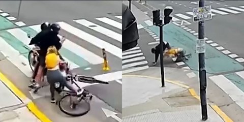 Στιγμιότυπα από τη μάχη της τουρίστριας με τον τσαντάκια σε δρόμο του Μπουένος Άιρες 