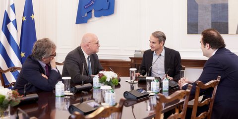 Συνάντηση Μητσοτάκη με τον CEO και πρόεδρο της Euronext Στεφάν Μπουζνά 