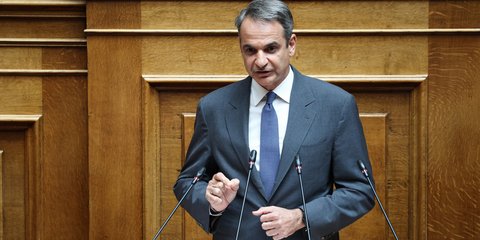 Ο Κυριάκος Μητσοτάκης στη Βουλή