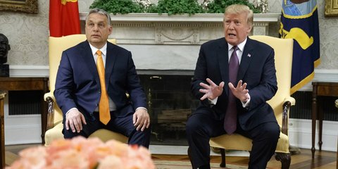 Ο Αμερικανός πρόεδρος Ντόναλντ Τραμπ και ο Ούγγρος πρωθυπουργός Βίκτορ Όρμπαν 