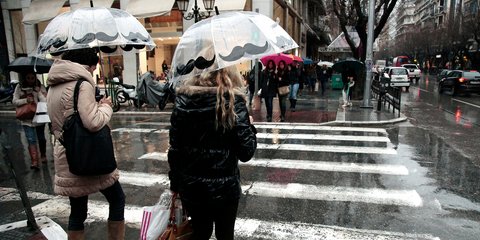 Heavy rain in Athens