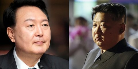 O έκπτωτος πρόεδρος της Νότιας Κορέας Γέολ και ο Βορειοκορεάτης ηγέτης Κιμ Γιονγκ Ουν 