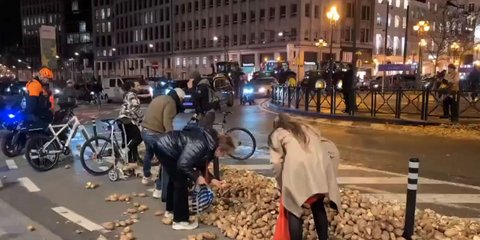 Πολίτες μαζεύουν πατάτες από τος δρόμους των Βρυξελλών