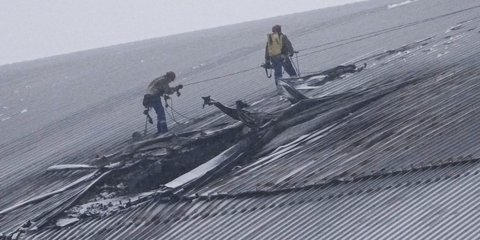 Τρύπα στο προστατευτικό κέλυφος του αντιδραστήρα 4 του Τσερνόμπιλ