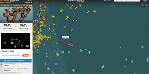 Το FlightRadar24 εντόπισε το έλκυθρο του Άγιου Βασίλη