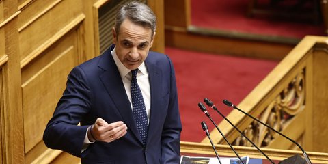 Ο Κυριάκος Μητσοτάκης στη Βουλή