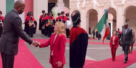 Η πρωθυπουργός της Ιταλίας, Τζόρτζια Μελόνι και ο πρόεδρος της Μοζαμβίκης, Ντάνιελ Τσάπο