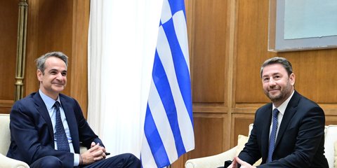 Κυριάκος Μητσοτάκης και Νίκος Ανδρουλάκης