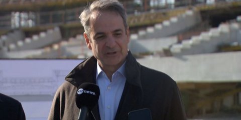 Επιθεώρηση Μητσοτάκη στα έργα για την ανέγερση του γηπέδου του Παναθηναϊκού