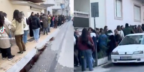 Η τεράστια ουρά στο Περιστέρι