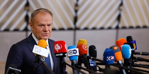 Ο Ντόναλντ Τουσκ κάνει δηλώσεις στις Βρυξέλλες