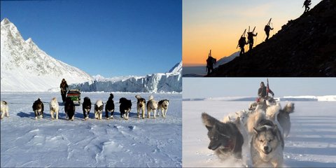 Άνδρες της Slædepatruljen Sirius στη διάρκεια περιπολίας τους στη Γροιλανδία