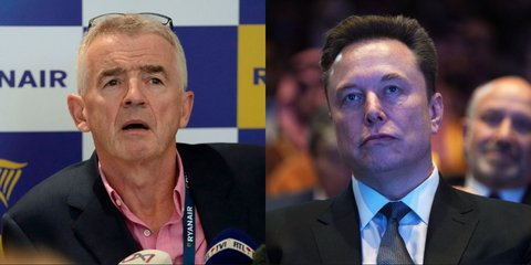 Ο CEO της Ryanair Μάικλ Ο' Λίρι και ο Έλον Μασκ