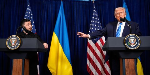 Οι πρόεδροι ΗΠΑ και Ουκρανίας, Ντόναλντ Τραμπ και Βολοντίμιρ Ζελένσκι