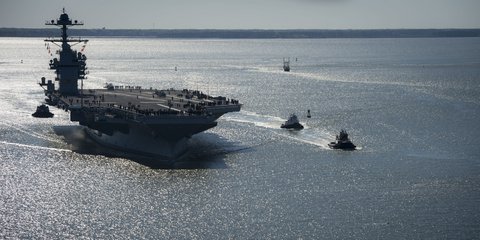 Το αμερικανικό αεροπλανοφόρο USS Gerald R Ford το 2017