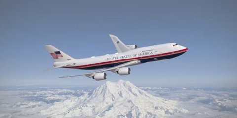 Kαλλιτεχνική απεικόνιση της νέας εμφάνισης του VC-25B, το οποίο θα χρησιμεύσει ως Air Force One
