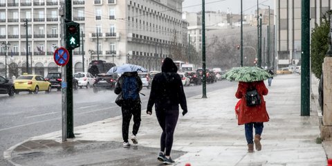 Rainy day in the centre of Athens