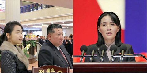 Ο Κιμ Γιονγκ Ουν με την κόρη του, Κιμ Τζου Άε και δίπλα η αδελφή του, Κιμ Γιο Τζονγκ 