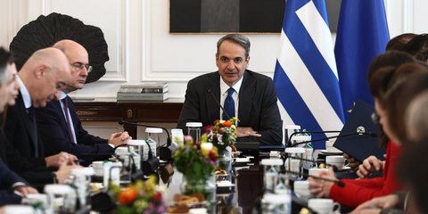 Ο πρωθυπουργός Κυριάκος Μητσοτάκης στην εισαγωγική του τοποθέτηση στην συνεδρίαση του υπουργικού συμβουλίου