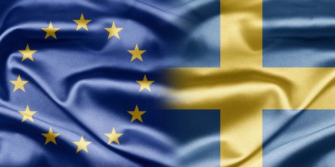 Σημαίες της ΕΕ και της Σουηδίας 