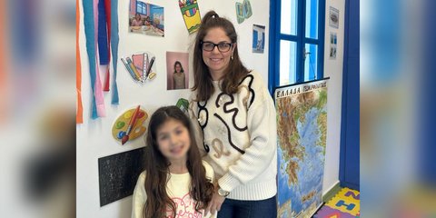 H Ιωάννα Πάντα με την μοναδική μαθήτρια στην Ηρακλειά