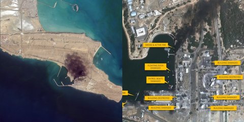 Καταστροφές στη ναυτική βάση Κοναράκ του Ιράν