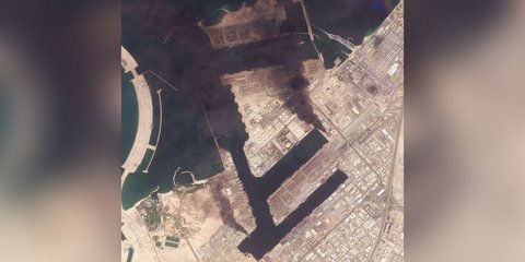 Εικόνα από το Planet Labs PBC που δείχνει το λιμάνι Jebel Ali στο Ντουμπάι, στα Ηνωμένα Αραβικά Εμιράτα, την 1η Μαρτίου 2026