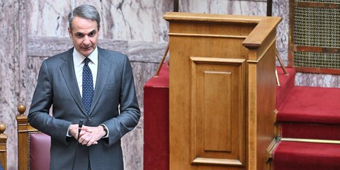 Ο Κυριάκος Μητσοτάκης στη Βουλή