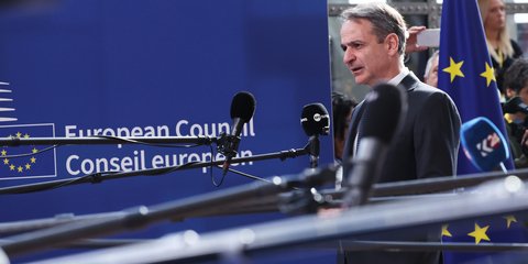 Ο Κυριάκος Μητσοτάκης σε δηλώσεις πριν τη Σύνοδο